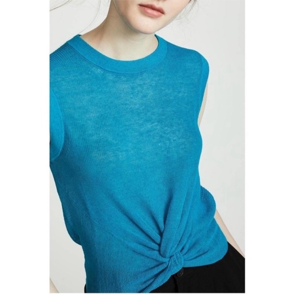 Veronica Beard Kellen Twist Front Sweater Turquoise Sz M - Picture 1 of 13